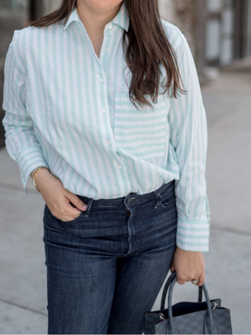 AYR The Deep End 90s Striped Button Down Oversized Shirt size Small